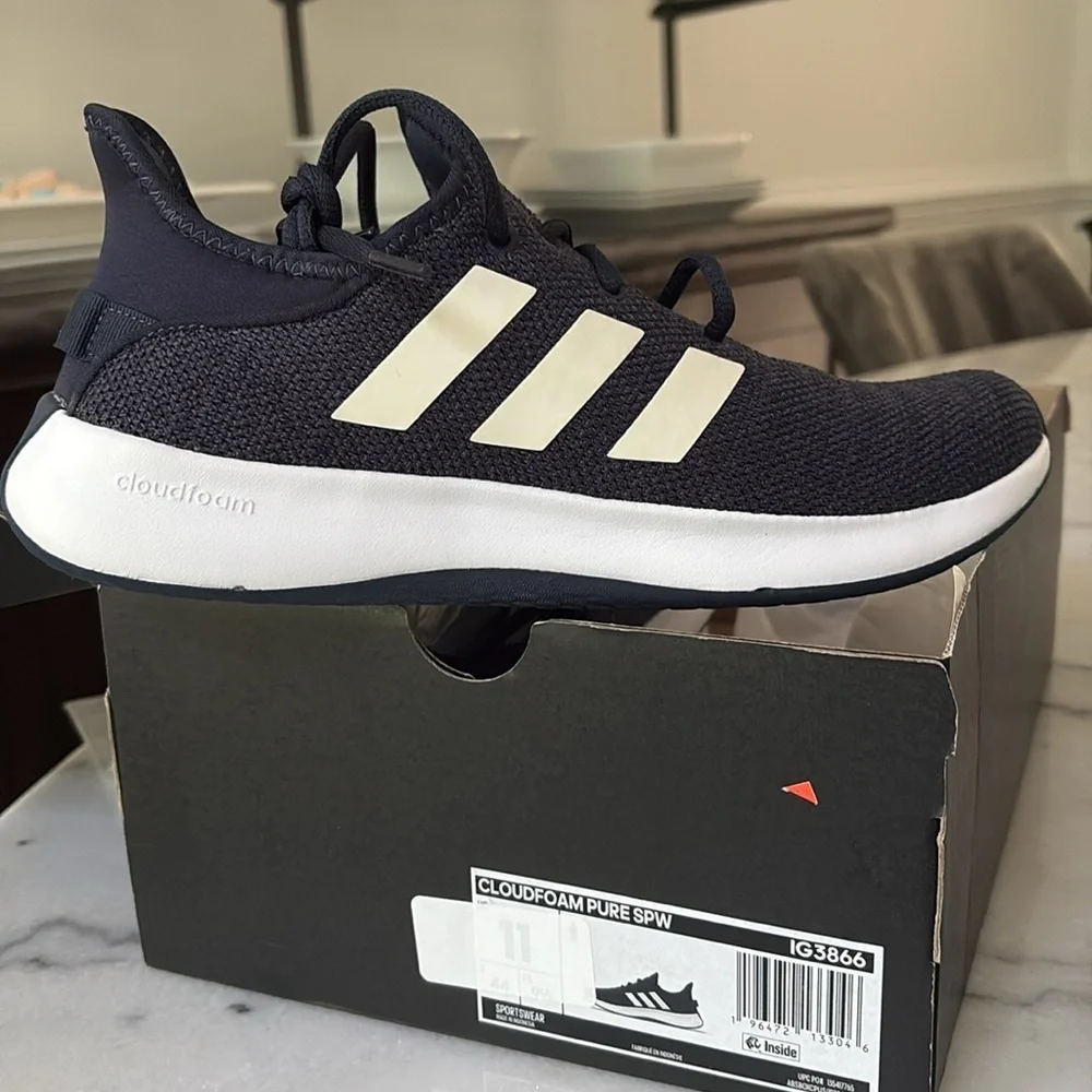 👟 New Adidas CloudFoam Pure SPW Running Women’s Sneakers Blue – Size 10